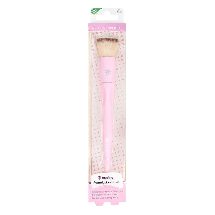 Brocha Corte Plano para Base de Maquillaje HD Rosa Brushworks